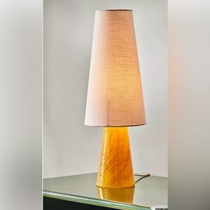 Anthropologie Orange Watercolor Table Lamp NEW